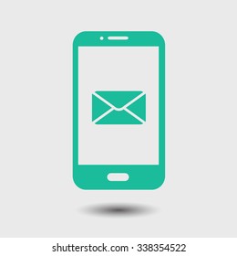 Smartphone email or sms icon. Mobile mail sign simbol.