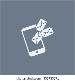 Smartphone email or sms icon. Mobile mail sign simbol.