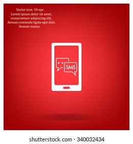 Smartphone email or sms icon. Mobile mail sign simbol.