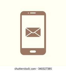 Smartphone email or sms icon. Mobile mail sign simbol.