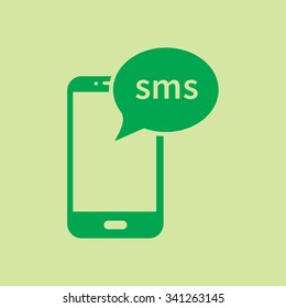 Smartphone email or sms icon. Mobile mail sign simbol.