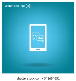 Smartphone email or sms icon. Mobile mail sign simbol.