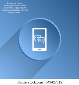 Smartphone email or sms icon. Mobile mail sign simbol.