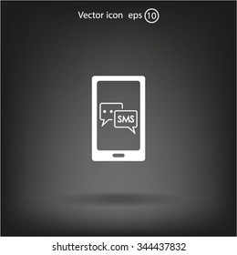 Smartphone email or sms icon. Mobile mail sign simbol.