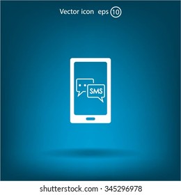Smartphone email or sms icon. Mobile mail sign simbol.