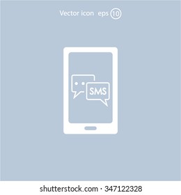 Smartphone email or sms icon. Mobile mail sign simbol.
