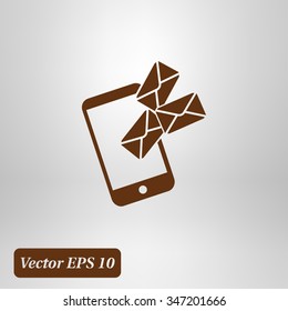 Smartphone email or sms icon. Mobile mail sign simbol.