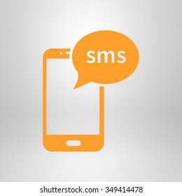 Smartphone email or sms icon. Mobile mail sign simbol.
