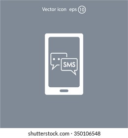 Smartphone email or sms icon. Mobile mail sign symbol.