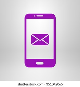 Smartphone email or sms icon. Mobile mail sign simbol.