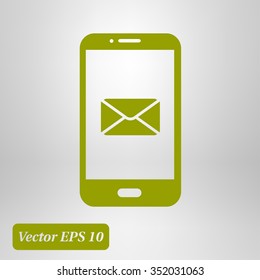 Smartphone email or sms icon. Mobile mail sign simbol.