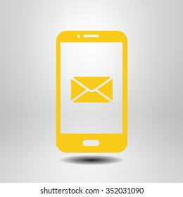 Smartphone email or sms icon. Mobile mail sign simbol.
