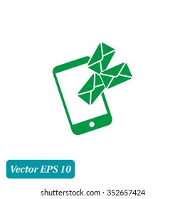 Smartphone email or sms icon. Mobile mail sign simbol.
