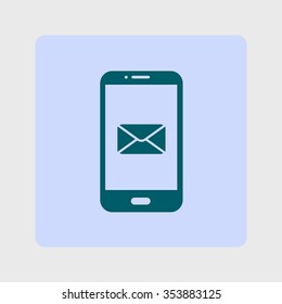 Smartphone email or sms icon. Mobile mail sign simbol.