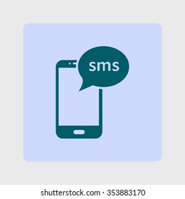 Smartphone email or sms icon. Mobile mail sign simbol.
