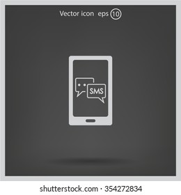 Smartphone email or sms icon. Mobile mail sign simbol.