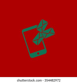 Smartphone email or sms icon. Mobile mail sign simbol.