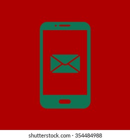 Smartphone email or sms icon. Mobile mail sign simbol.