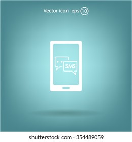 Smartphone email or sms icon. Mobile mail sign simbol.