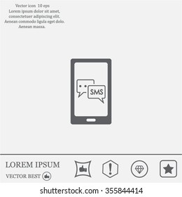Smartphone email or sms icon. Mobile mail sign simbol.