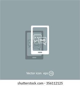 Smartphone email or sms icon. Mobile mail sign simbol.