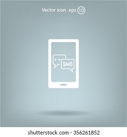 Smartphone email or sms icon. Mobile mail sign symbol.