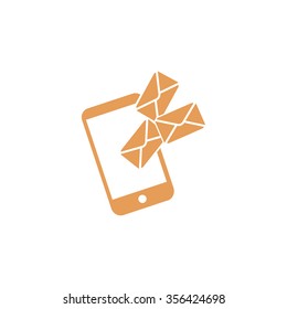 Smartphone email or sms icon. Mobile mail sign simbol.