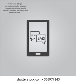 Smartphone email or sms icon. Mobile mail sign simbol.