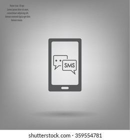 Smartphone email or sms icon. Mobile mail sign simbol.