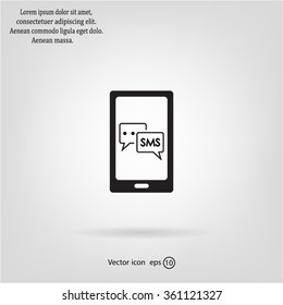 Smartphone email or sms icon. Mobile mail sign simbol.