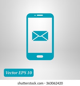Smartphone email or sms icon. Mobile mail sign simbol.