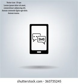 Smartphone email or sms icon. Mobile mail sign simbol.