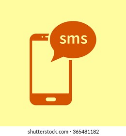 Smartphone email or sms icon. Mobile mail sign simbol.