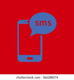 Smartphone email or sms icon. Mobile mail sign symbol.