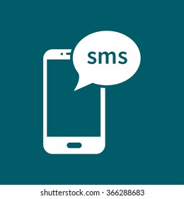 Smartphone email or sms icon. Mobile mail sign symbol.