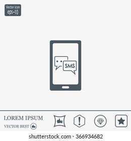 Smartphone email or sms icon. Mobile mail sign simbol.