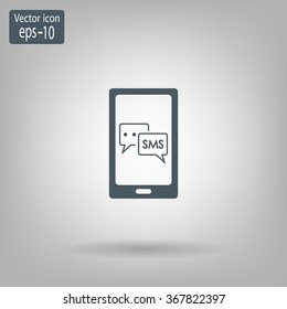 Smartphone email or sms icon. Mobile mail sign simbol.