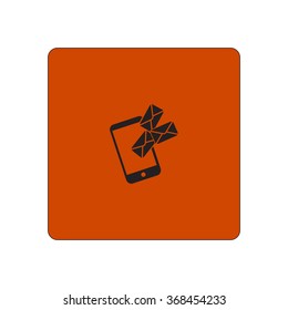 Smartphone email or sms icon. Mobile mail sign symbol.