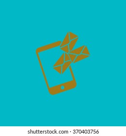 Smartphone email or sms icon. Mobile mail sign simbol.