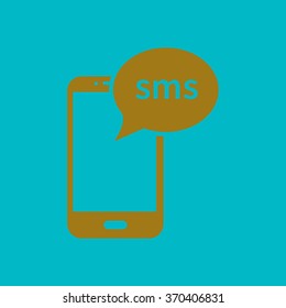 Smartphone email or sms icon. Mobile mail sign simbol.