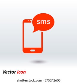 Smartphone email or sms icon. Mobile mail sign simbol.