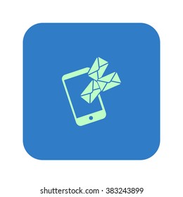 Smartphone email or sms icon. Mobile mail sign simbol.