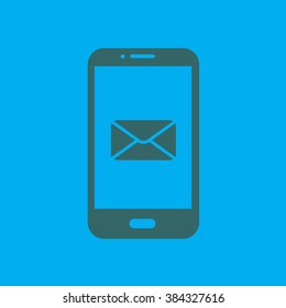 Smartphone email or sms icon. Mobile mail sign simbol.
