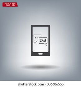 Smartphone email or sms icon. Mobile mail sign simbol.