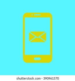 Smartphone email or sms icon. Mobile mail sign symbol.