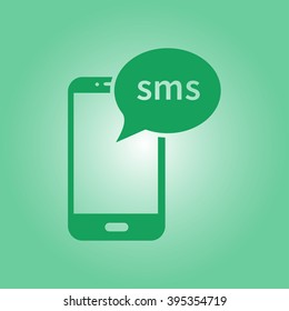 Smartphone email or sms icon. Mobile mail sign symbol.