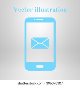Smartphone email or sms icon. Mobile mail sign simbol.