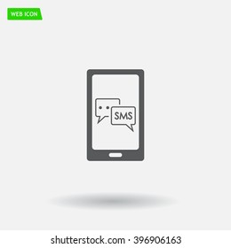 Smartphone email or sms icon. Mobile mail sign simbol.