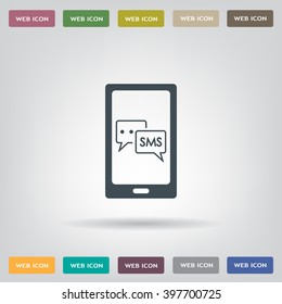 Smartphone email or sms icon. Mobile mail sign simbol.