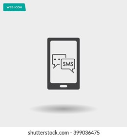 Smartphone email or sms icon. Mobile mail sign simbol.